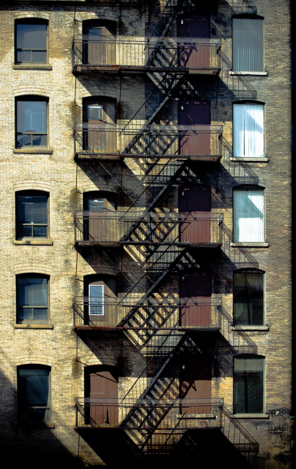 l'escalier de métal