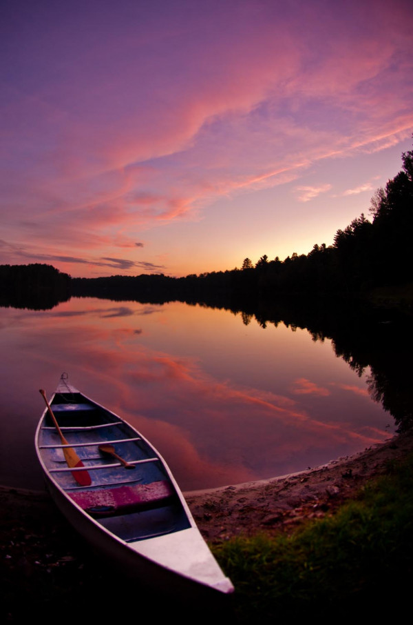 Lac au crépuscule